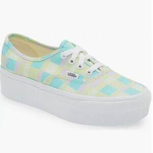 🇬🇪🔥NWT Vans Pastel Checker Picnic Plaid Unisex Stackform Sneakers Size 6.5